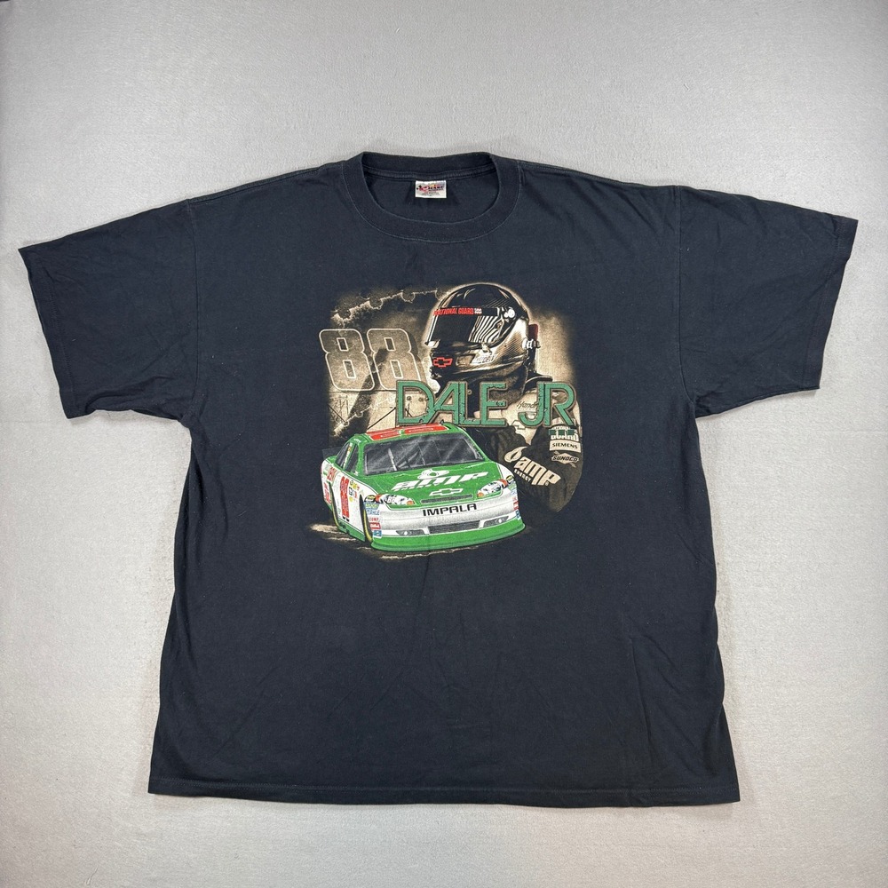 Dale Earnhardt Jr T-Shirt Men 2XL Black NASCAR Motor Racing Chase Authentics Y2K
